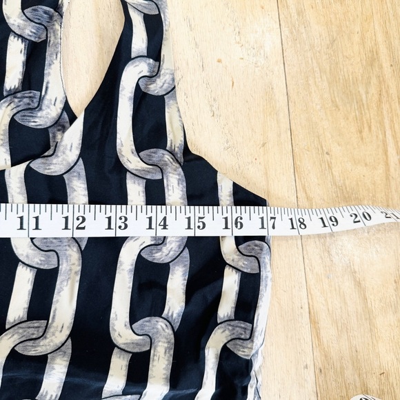 Christopher Deane 100% silk chain link print sleeveless tank top Y2K - Picture 9 of 9